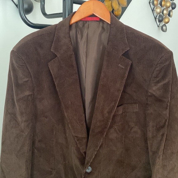 New Wall Street Men's Blazer/Jacket Sz 46R,Brown Cotton Polyester - Picture 2 of 6